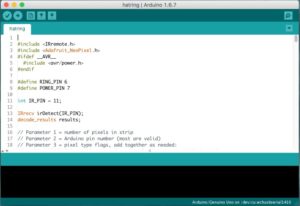 A sample view of the arduino integrated development
environment software